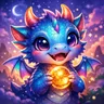 Cartoon cat avatar with vibrant colors, large eyes, and a playful expression, suitable for a friendly profile picture